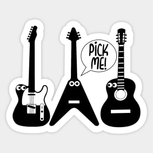 Pick Me Funny Guitar Sticker